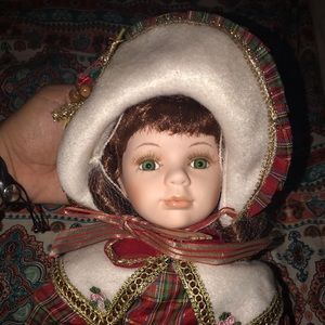 Christmas porcelain doll